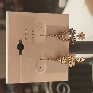 Lauren Conrad Gold Floral Earrings